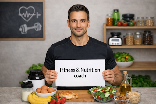 Fitness and nutrition professional working with a client